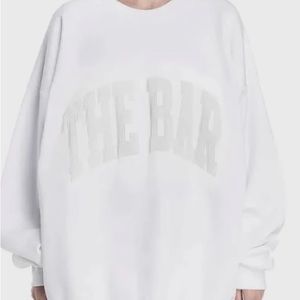 THE BAR Varsity Sweatshirt White on White (NEW)